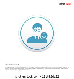 Protected user icon Hexa White Background icon template - Free vector icon