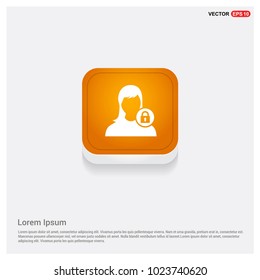 Protected user icon Orange Abstract Web Button