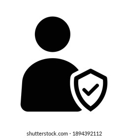 Protected user icon.shield,security (vector illustration)