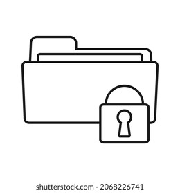 Protected web folder vector flat design icon