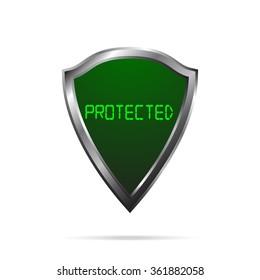Protected web icon. Vector illustration.