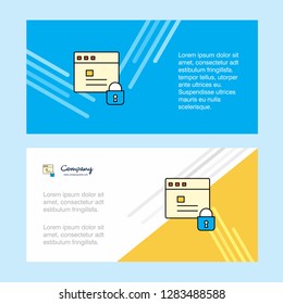 Protected website abstract corporate business banner template, horizontal advertising business banner.