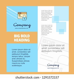Protected website  Company Brochure Title Page Design. Company profile, annual report, presentations, leaflet Vector Background