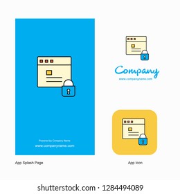 Protected website Company Logo App Icon and Splash Page Design. Creative Business App Design Elements
