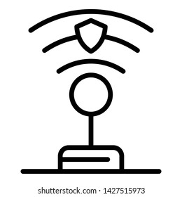Protected wifi icon. Outline protected wifi vector icon for web design isolated on white background