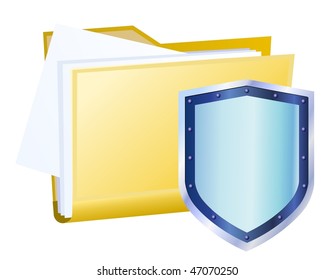protected yellow vector file folder