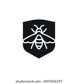 Protecting bees simple glyph icon. Vector solid isolated black illustration.
