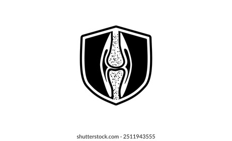 proteção de ossos e articulações do joelho, silhueta isolada preta