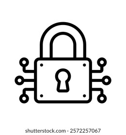 Protecting data and systems through cybersecurity, ready to use icon
