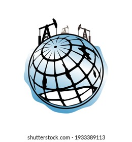 Protecting the Earth from Pollution. Corrupt Oil Extraction. Social Poster Calling to Pay Attention to the Problem of Protecting the Earth. Saving the Earth and Protecting the Environment. 