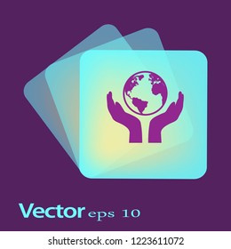 PROTECTING hands ecology icon