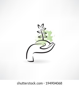 PROTECTING hands ecology icon