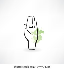 PROTECTING hands ecology icon