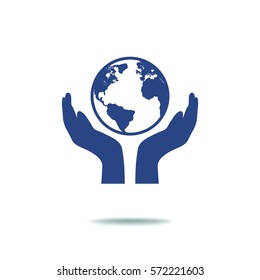 PROTECTING hands ecology icon