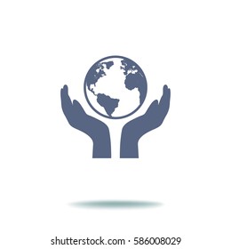 PROTECTING hands ecology icon