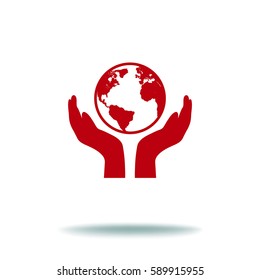 Icono de protección de la ecología de las manos