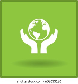 Icono de protección de la ecología de las manos