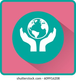 PROTECTING hands ecology icon
