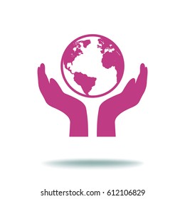 PROTECTING hands ecology icon