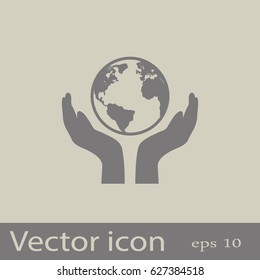 PROTECTING hands ecology icon