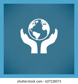PROTECTING hands ecology icon