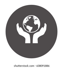 Icono de protección de la ecología de las manos