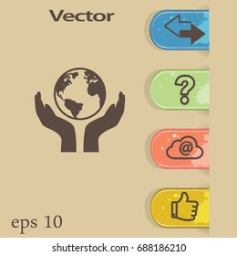 PROTECTING hands ecology icon