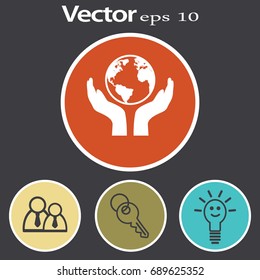 PROTECTING hands ecology icon