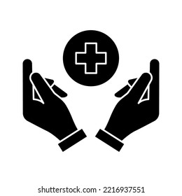 Protecting hands icon.medical sign. vector illustration