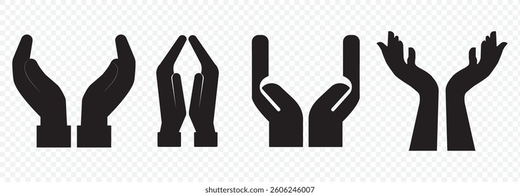 Protecting hands vector icon. Vector illustration eps 10