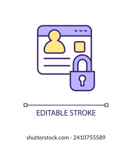 Protecting personal information RGB color icon. Securing sensitive employee data. Confidential records. Keeping privacy. Isolated vector illustration. Simple filled line drawing. Editable stroke