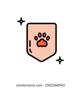 Protecting pets immunity line icon. Color vector symbol illustration isolated on white background.