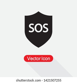 Protecting Shield Icon, SOS Icon Vector Illustration Eps10