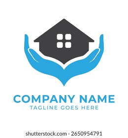 Protegendo sua casa Um símbolo de cuidado e segurança em imóveis e serviços de seguros Logo Design