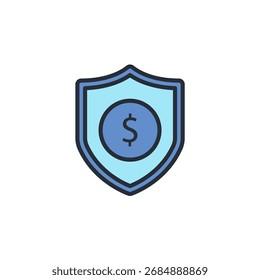 proteção contabilidade icon.Editable traço.linear estilo sinal para usar web design,logo.Symbol ilustração.