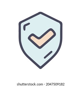 protection activated color vector doodle simple icon