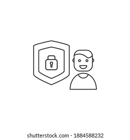 Protection administrator icon. An administrator character icon. Vector
