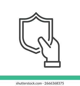 Icono de consejos de protección. Vector de icono de línea delgada