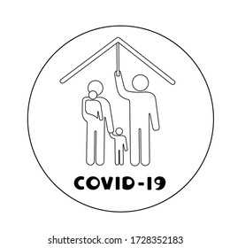 
Protection against COVID-19. Vector icon of preventive measures in favor of the health of man, woman and child. Isolated picture on white background.