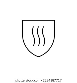 Protection against heat but not flame sign icon isolated on white background. Graphical symbol modern, simple, vector, icon for website design, mobile app, ui. Vector Illustration