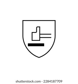 Icono de señalización de protección contra peligros mecánicos aislado en fondo blanco. Símbolo gráfico moderno, simple, vector, icono para el diseño de sitios web, aplicación móvil, ui. Ilustración vectorial