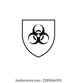 Protection against micro-organism hazards sign icon isolated on white background. Graphical symbol modern, simple, vector, icon for website design, mobile app, ui. Vector Illustration