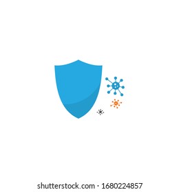 Schutz gegen Vektorillustration mit dem Virenlogo 