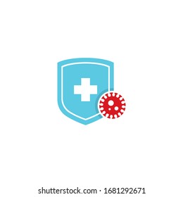 Protection against virus logo vector design 