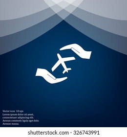 protection of air travel, insurance sign web icon. vector design