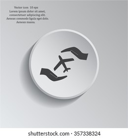 protection of air travel, insurance sign web icon. vector design