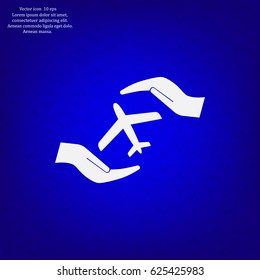 protection of air travel, insurance sign web icon. vector design