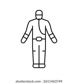 protection asbestos line icon vector. protection asbestos sign. isolated contour symbol black illustration