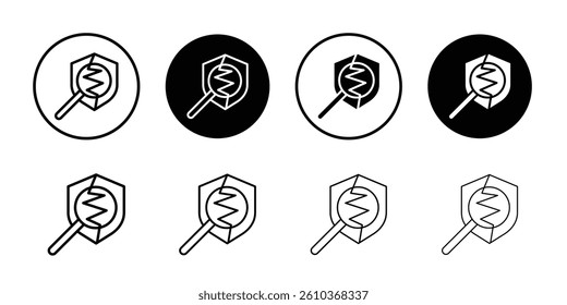 Protection from attack icon Black and white outline vector