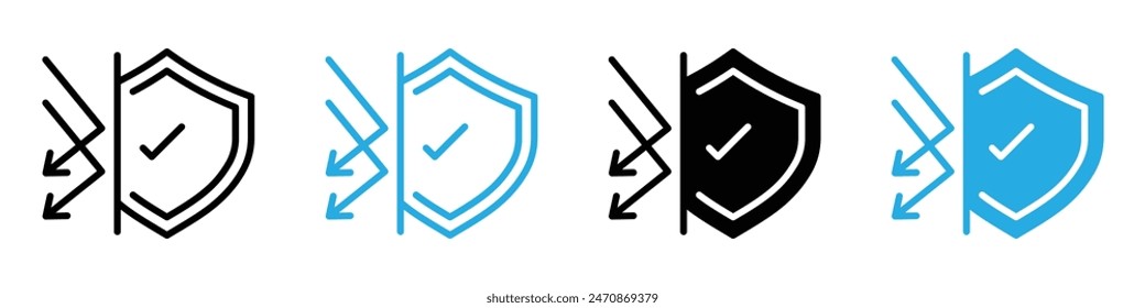 Protection from attack icon vector set collection for web